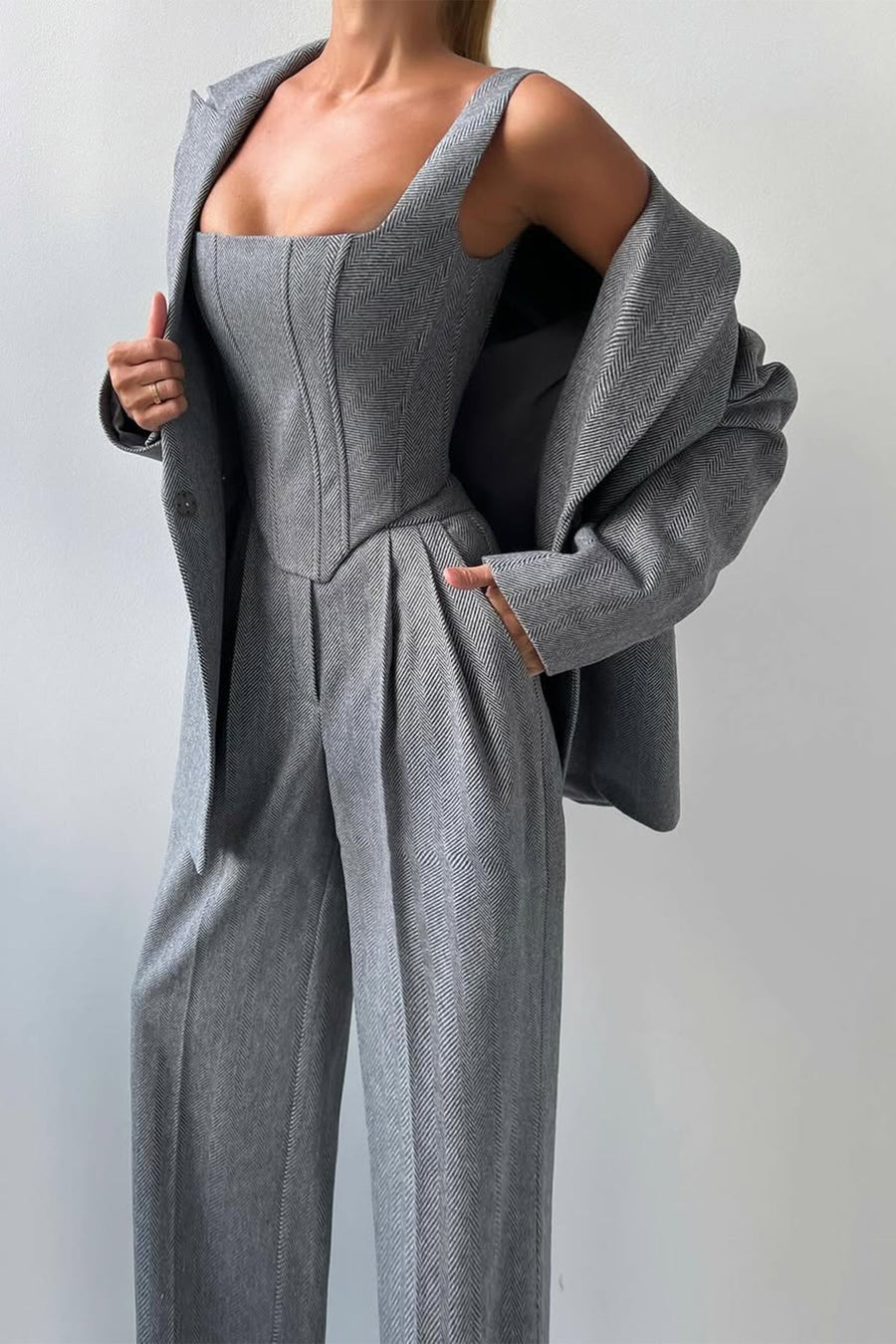 Dolce™ | Set Tre Pezzi con Blazer Doppiopetto da Donna