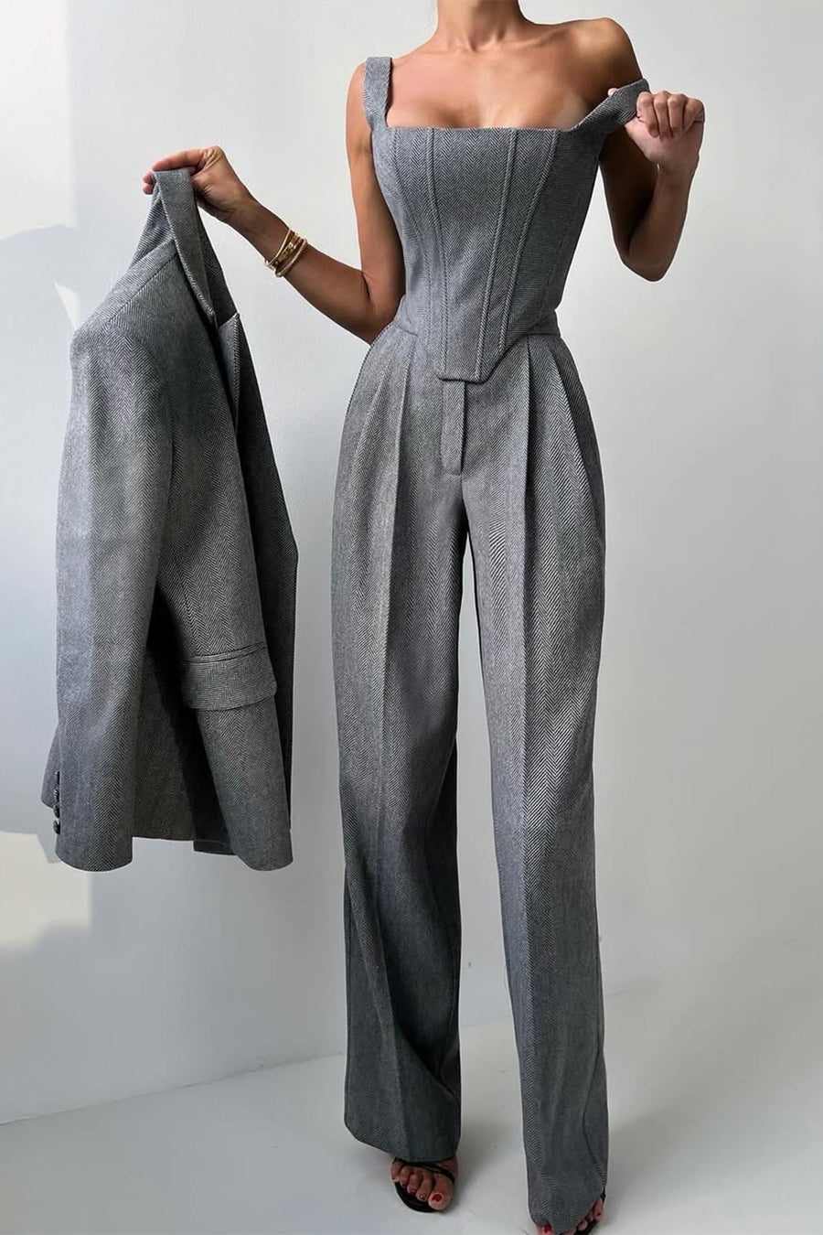 Dolce™ | Set Tre Pezzi con Blazer Doppiopetto da Donna