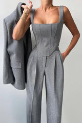 Dolce™ | Set Tre Pezzi con Blazer Doppiopetto da Donna
