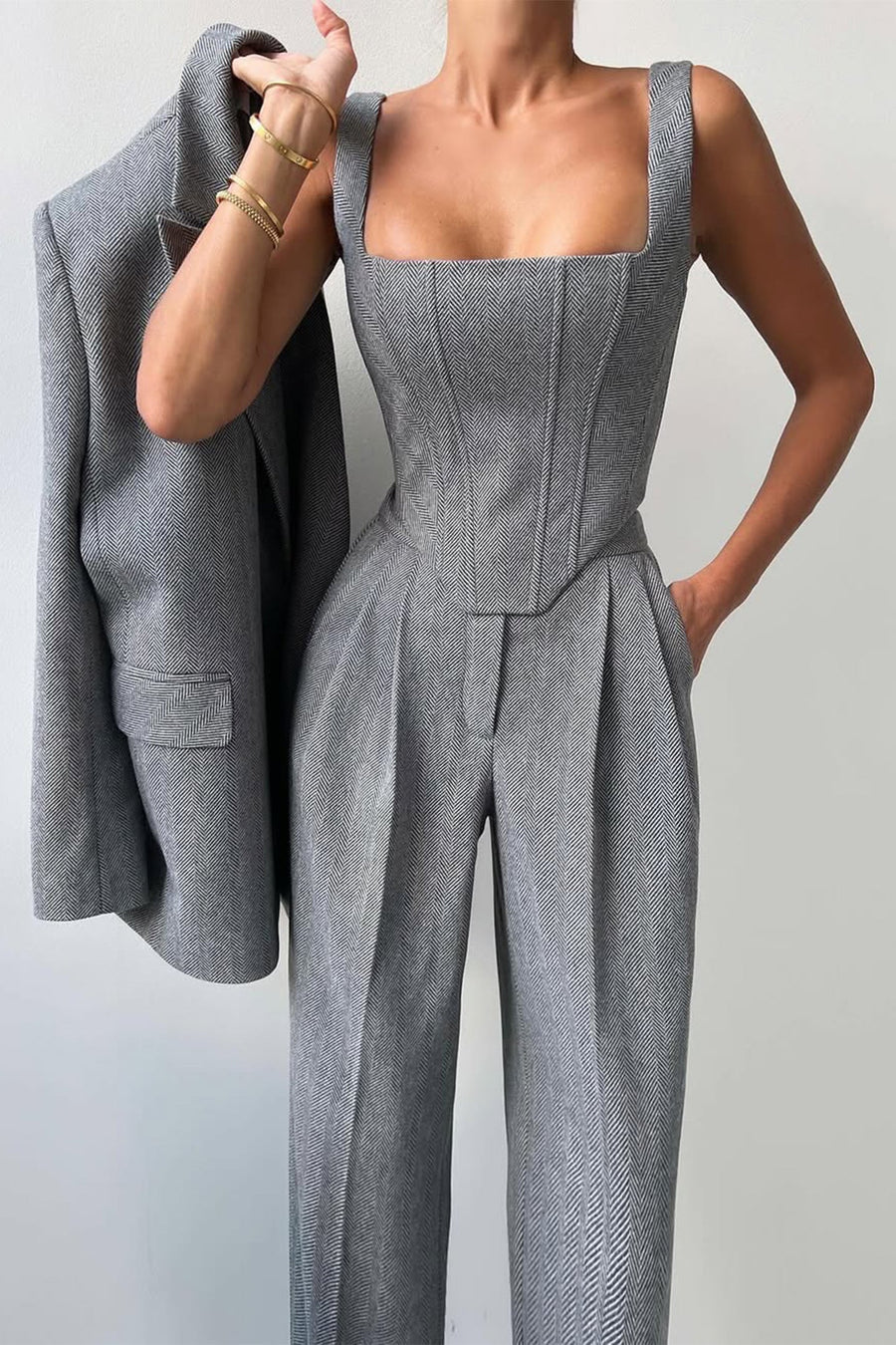 Dolce™ | Set Tre Pezzi con Blazer Doppiopetto da Donna