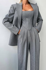Dolce™ | Set Tre Pezzi con Blazer Doppiopetto da Donna