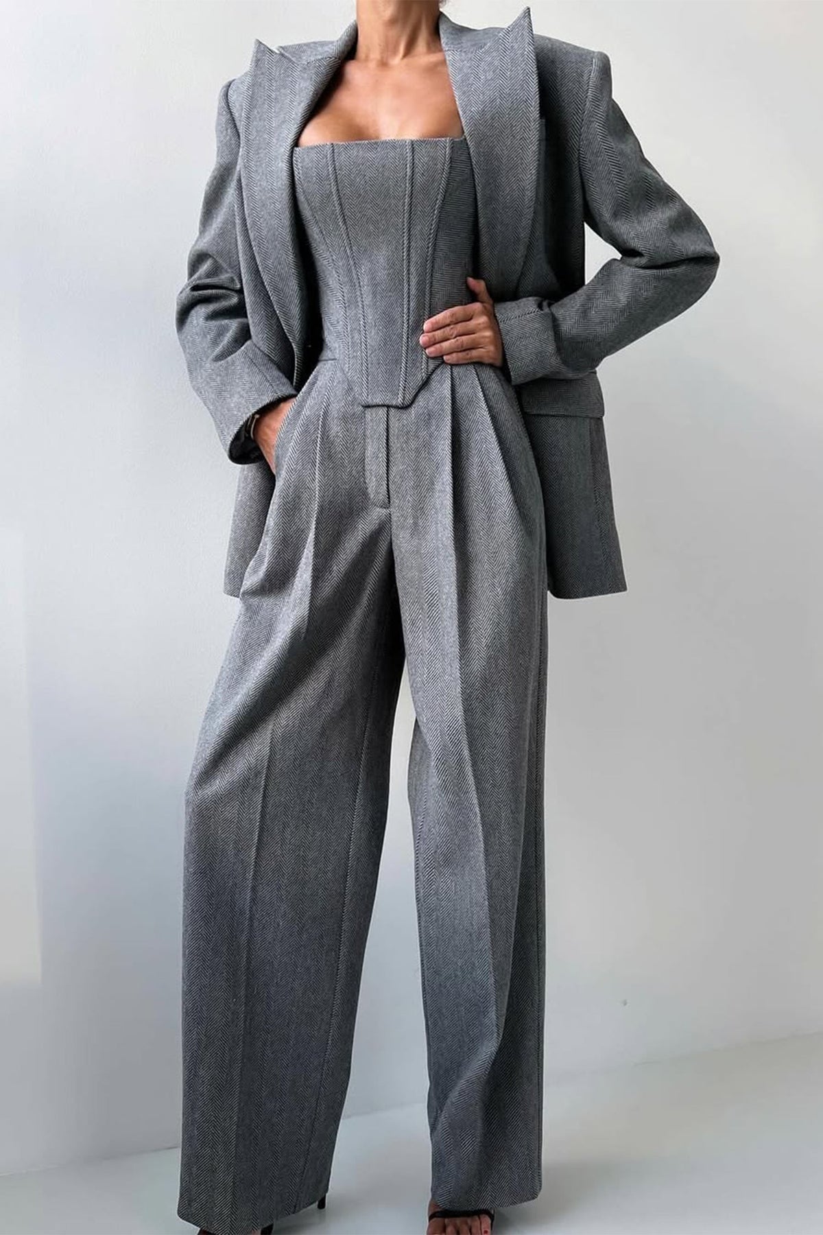 Dolce™ | Set Tre Pezzi con Blazer Doppiopetto da Donna