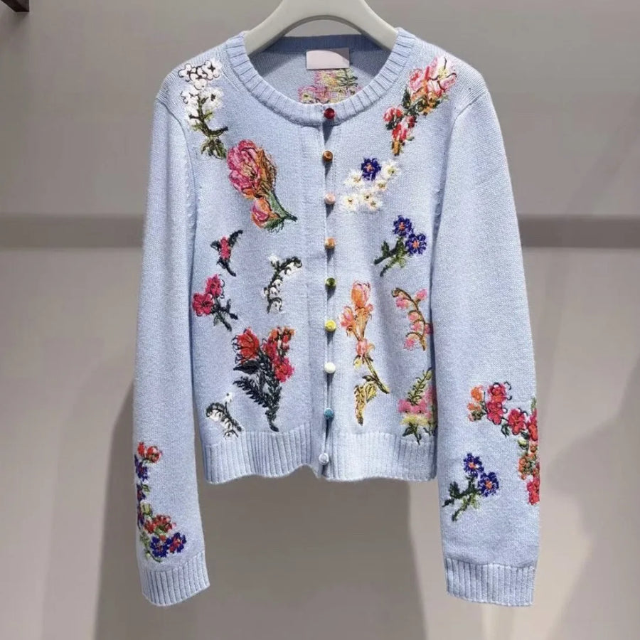 Sahara | Cardigan Elegante con Fiori da Donna