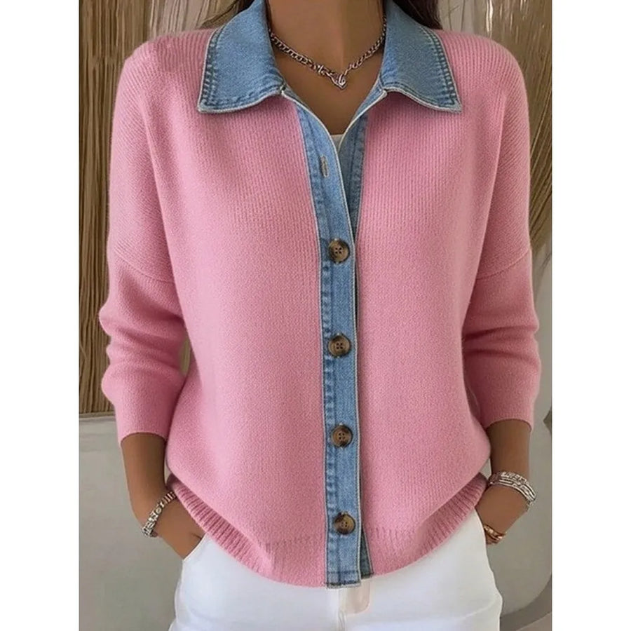 Léonie | Maglione em Maglia con Gola em Denim
