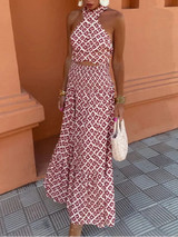 Mickay | Elegante completo midi con spalle scoperte per Donna
