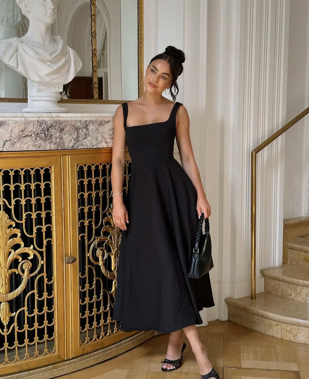 Nomi™ | Abito Midi con Scollo Quadrato