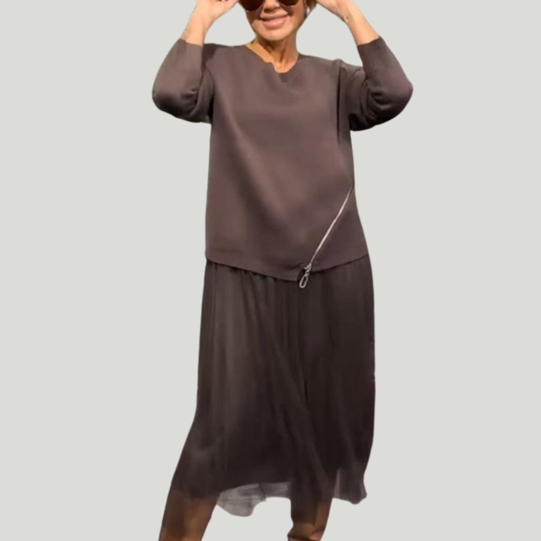 Ullé | Abito elegante di malha e tule da donna