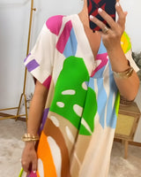 Roos™ | Abito casual con stampa di foglie colorate