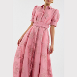 Beatrice™ | Abito Rosa con Maniche a Sbuffo da Donna