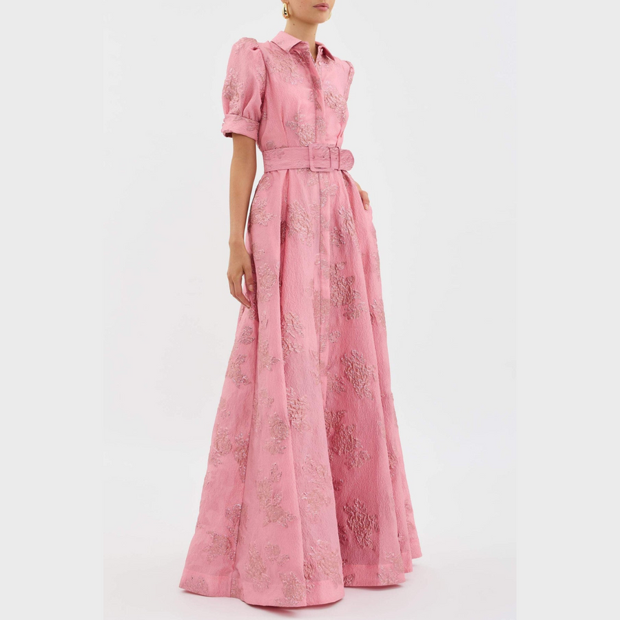 Beatrice™ | Abito Rosa con Maniche a Sbuffo da Donna