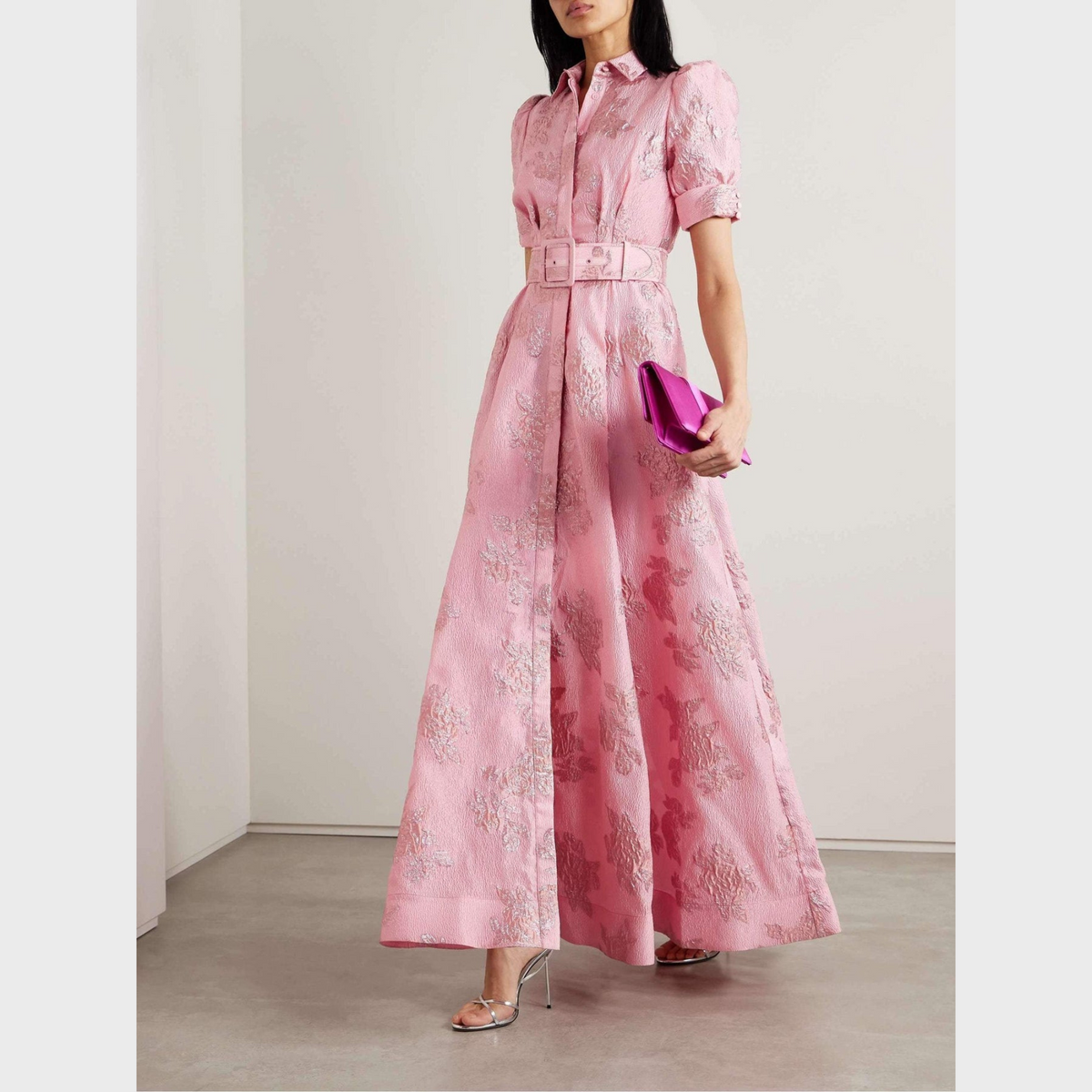 Beatrice™ | Abito Rosa con Maniche a Sbuffo da Donna