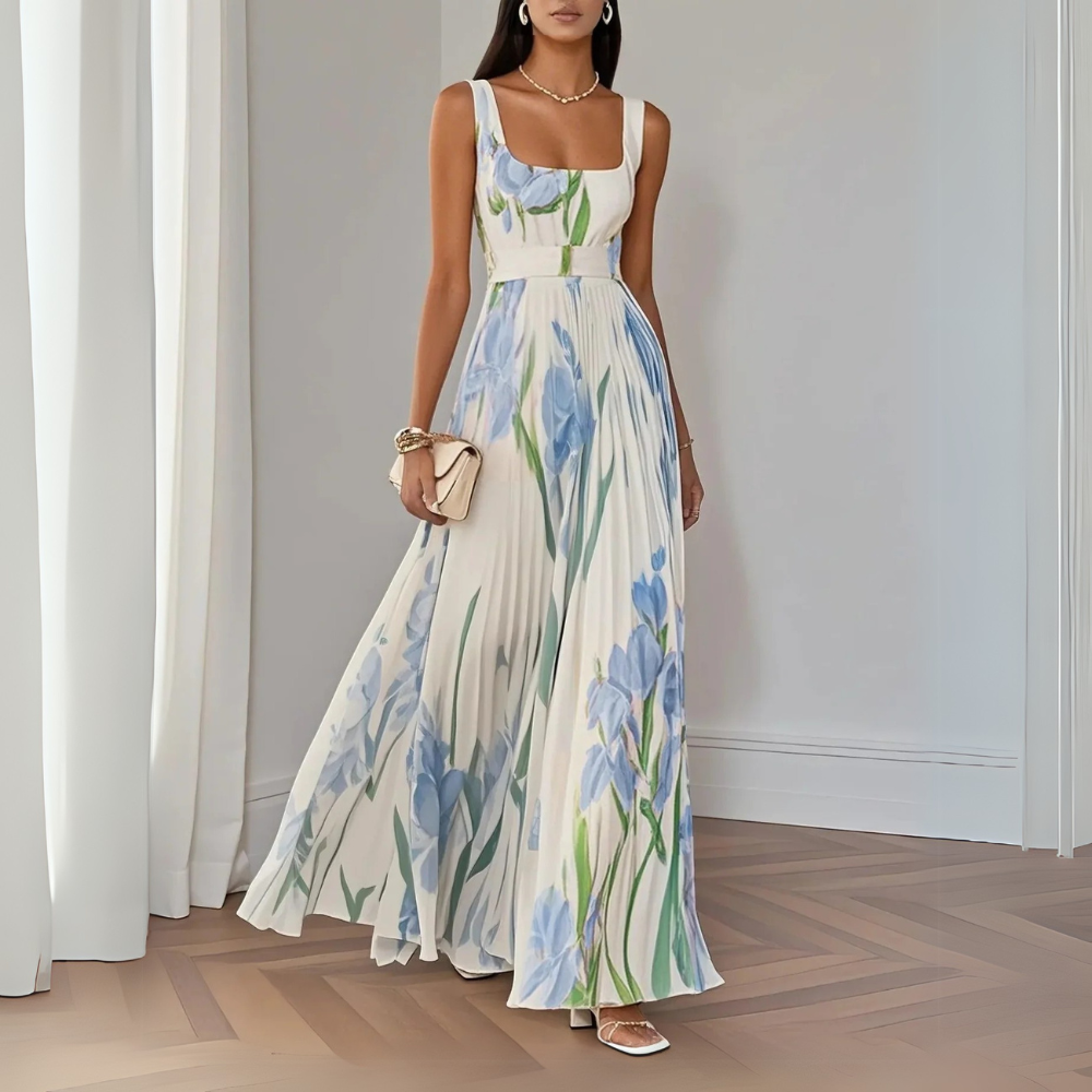 Nina - Abito lungo da donna plissettato floreale