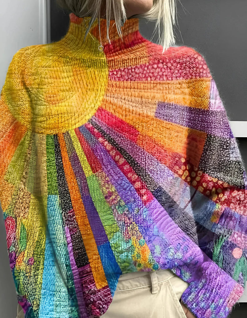 Ada - Maglione di collo alto allegro e Colorato