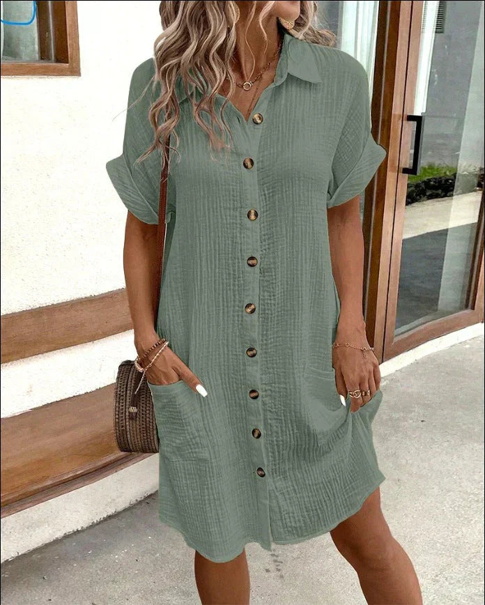 Renata™ - Abito polo oversize in tessuto