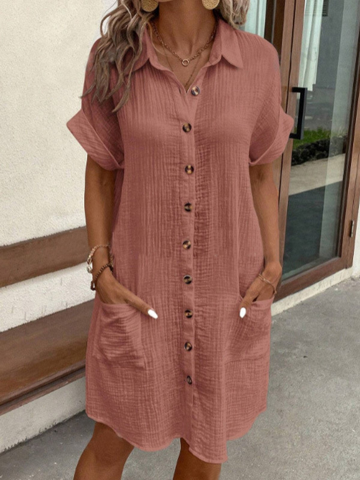 Renata™ - Abito polo oversize in tessuto