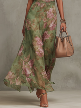 Alejandra | Abito Maxi Floreale Verde con Scollo Halter