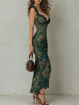 Ronda | Abito Maxi con Stampa Floreale e Pizzo Vintage