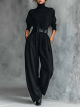 JULIET | Set Collo Alto e Pantaloni Dritti da Donna