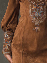 Liza - Robe curta erealizzato camurça