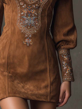 Liza - Robe curta erealizzato camurça