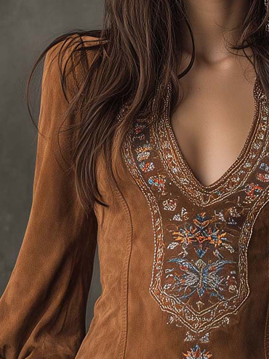 Liza - Robe curta erealizzato camurça