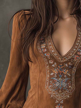 Liza - Robe curta erealizzato camurça