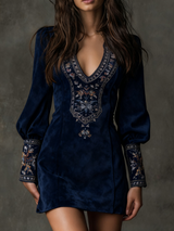 Liza - Robe curta erealizzato camurça