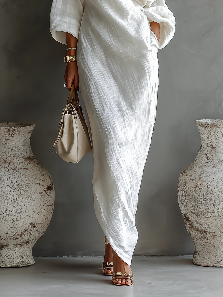 Nerina • Abito maxi di uma só alça elegante e fluido