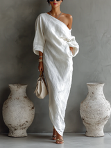 Nerina • Abito maxi di uma só alça elegante e fluido