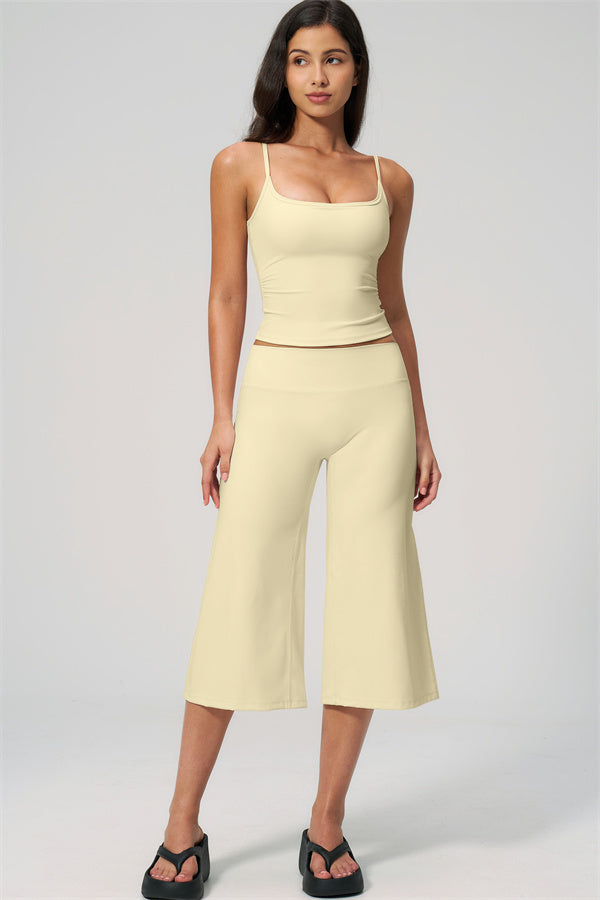 Nexus - Completo Top a Spalline e Pantaloni Corti a Gamba Larga per Donna