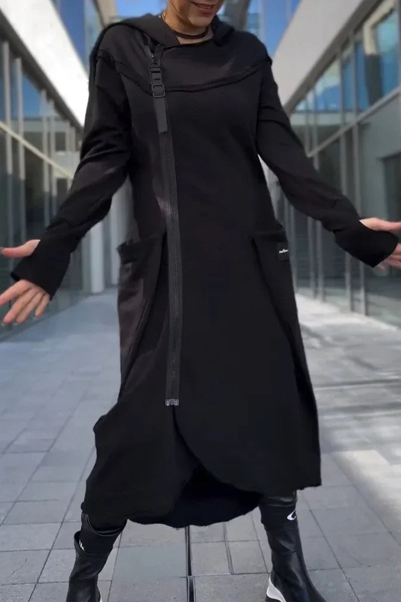 MANA™ | Felpa con Cappuccio Lunga con Zip in Tessuti Leggeri e Traspiranti da Donna