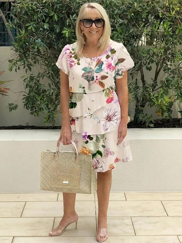 Émilie – Abito lungo floreale elegante