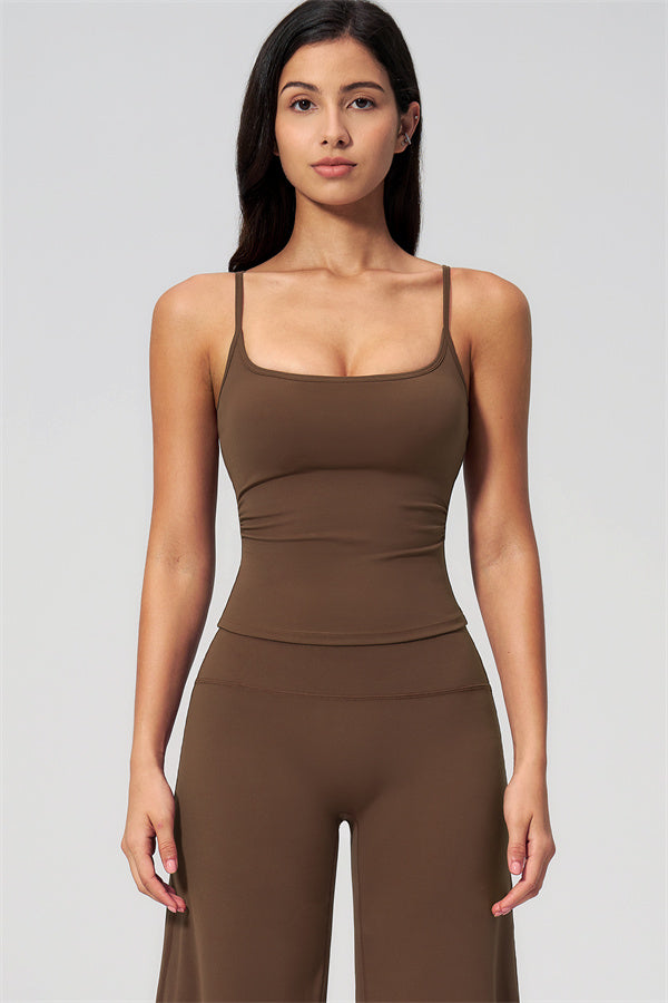 Nexus - Completo Top a Spalline e Pantaloni Corti a Gamba Larga per Donna