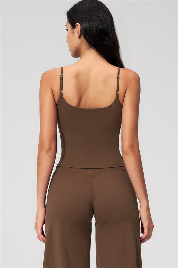 Nexus - Completo Top a Spalline e Pantaloni Corti a Gamba Larga per Donna