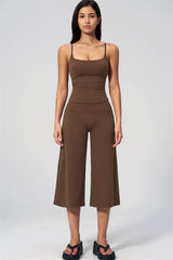 Nexus - Completo Top a Spalline e Pantaloni Corti a Gamba Larga per Donna