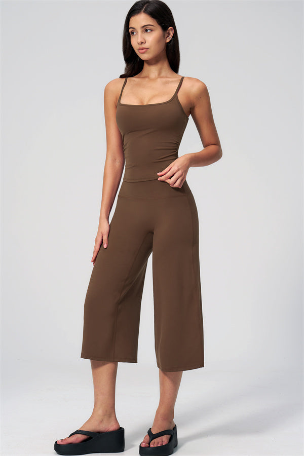Nexus - Completo Top a Spalline e Pantaloni Corti a Gamba Larga per Donna