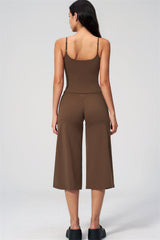 Nexus - Completo Top a Spalline e Pantaloni Corti a Gamba Larga per Donna