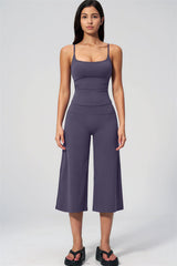 Nexus - Completo Top a Spalline e Pantaloni Corti a Gamba Larga per Donna