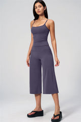 Nexus - Completo Top a Spalline e Pantaloni Corti a Gamba Larga per Donna