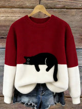 Luna | Maglione Feminino con Gráfico di Gatto