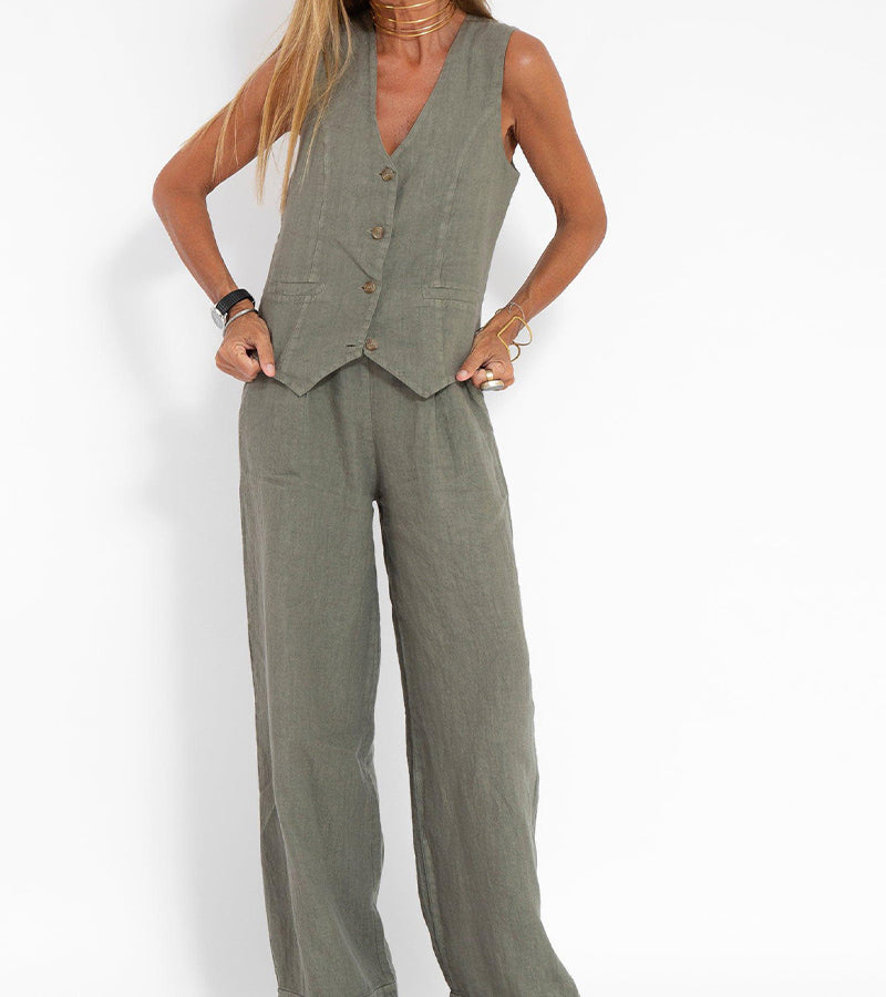 Ella | Set di pantaloni larghi con gilet (quasi esaurito)