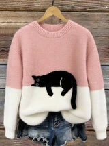 Luna | Maglione Feminino con Gráfico di Gatto
