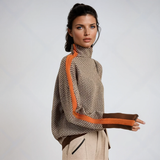 Malou™ | Maglione di collo alto con listras contrastantes marcantes