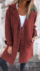 Baylea - Cappotto casual con revers e chiusura monopetto la bottoni