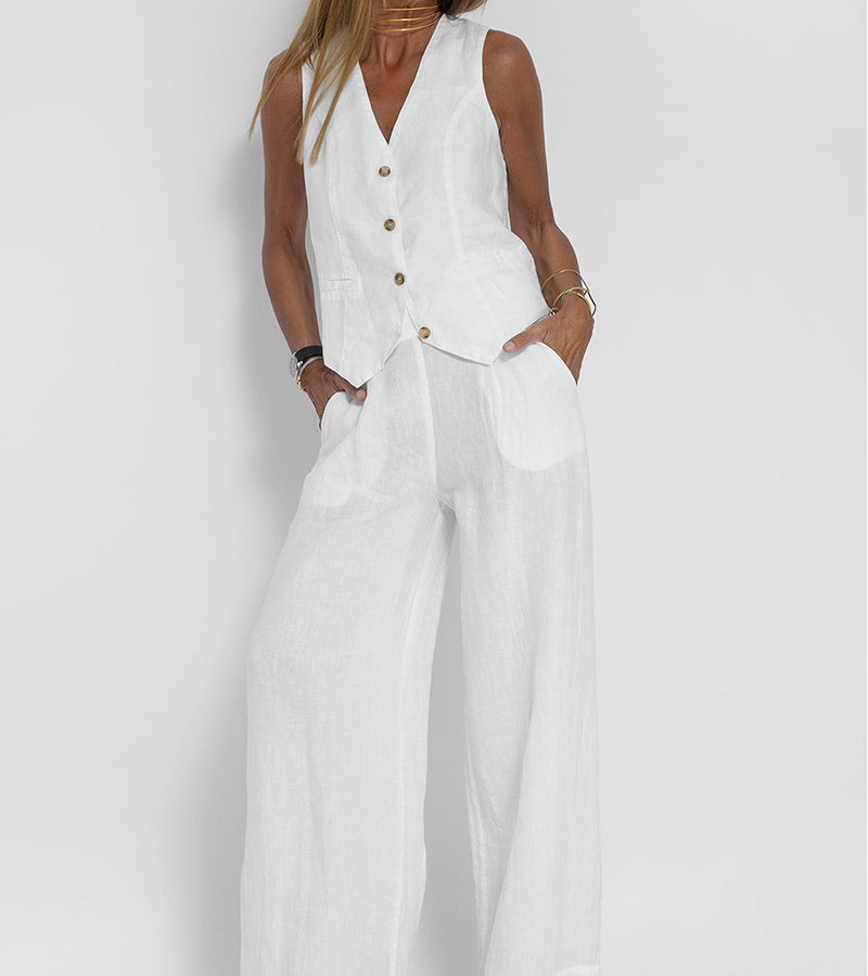 Ella | Set di pantaloni larghi con gilet (quasi esaurito)