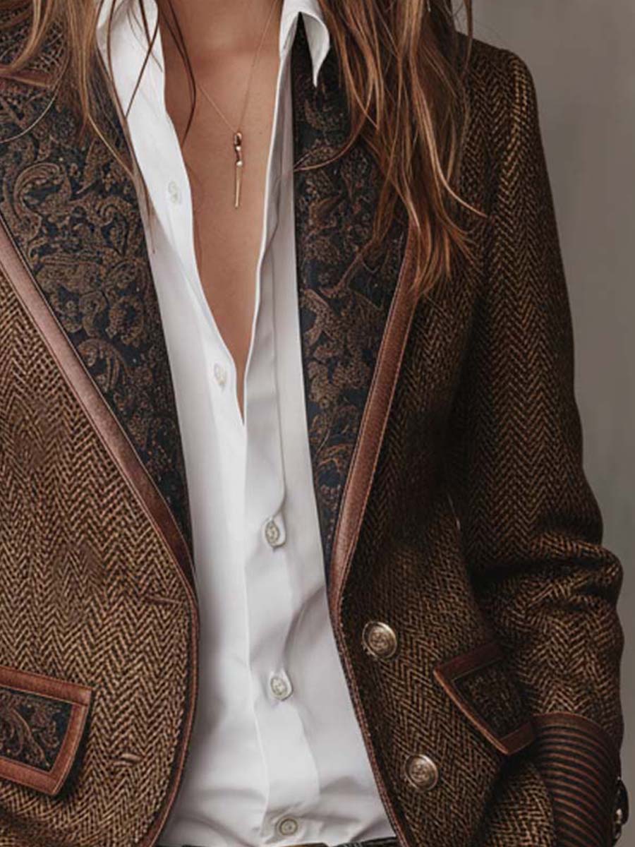 Gisèle | Blazer con Applicazioni di Chevron Stampato per Donna