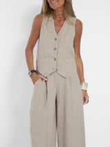 Ella | Set di pantaloni larghi con gilet (quasi esaurito)