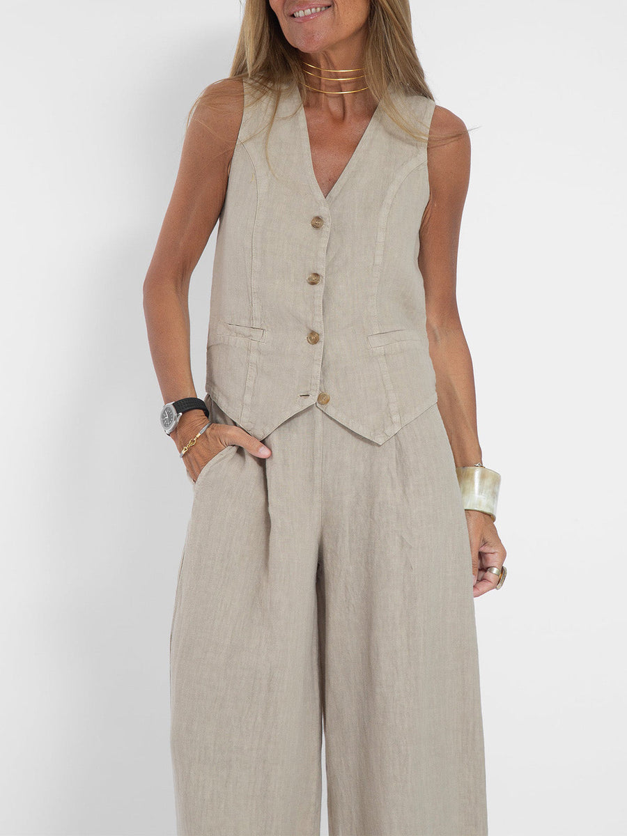 Ella | Set di pantaloni larghi con gilet (quasi esaurito)