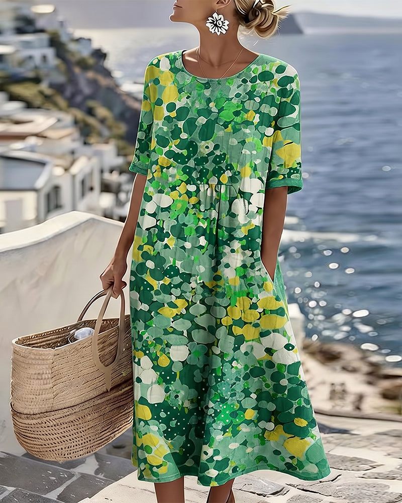 Elena | Vestito midi floreale leggero e fluido per Donna
