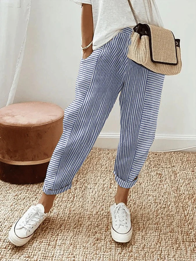 Kae | Pantaloni in cotone a righe
